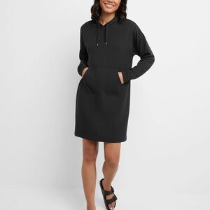 Hanes Black Hooded Sweatshirt Dress